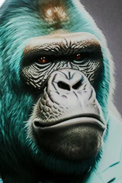 Glasbild Mister Gorilla Blau 60x90cm