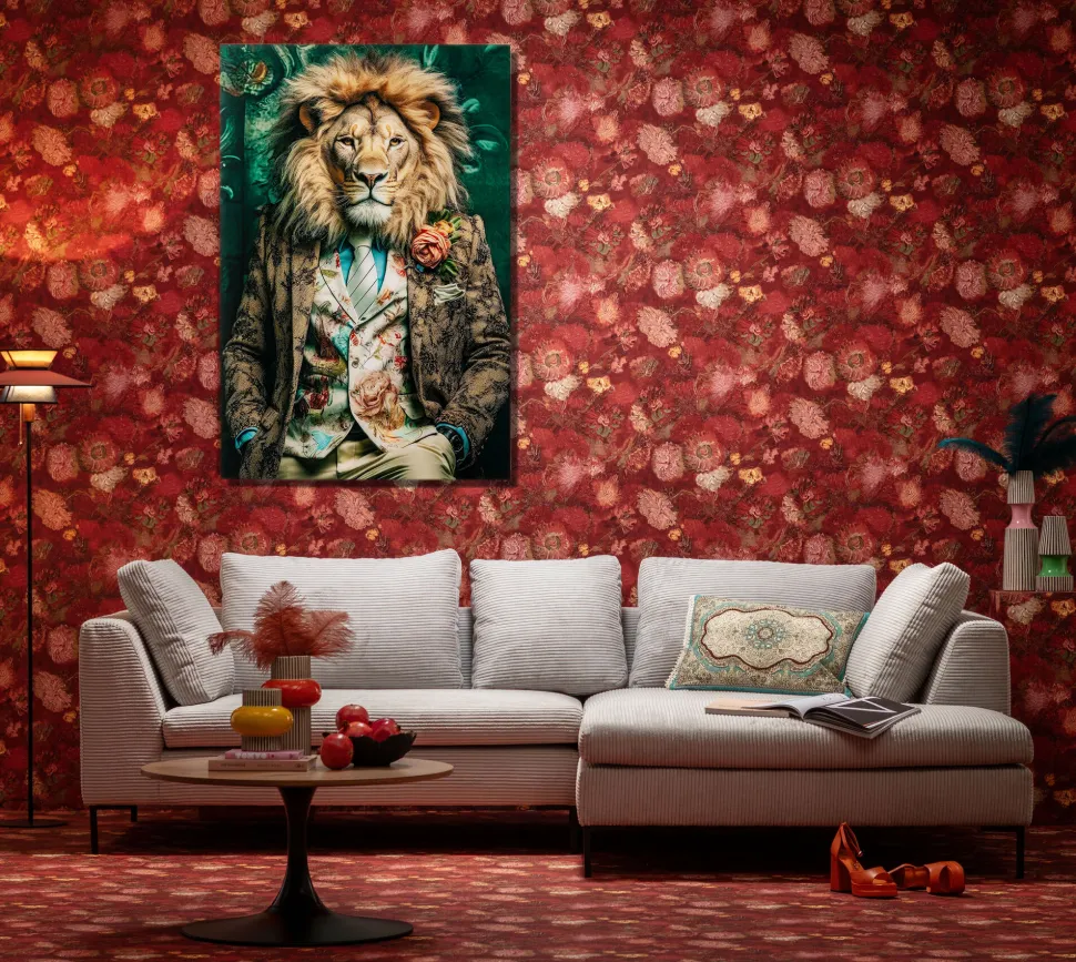 Glasbild Mister Lion 150x100cm