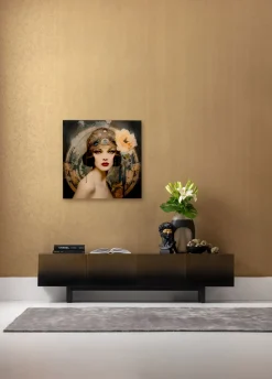 Glasbild Muse Art Nouveau 100x100cm