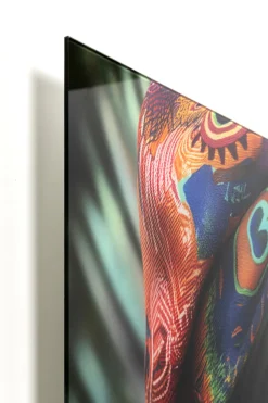 Glasbild Muse Peacock 100x100cm