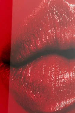 Glasbild Red Lips 120x80cm