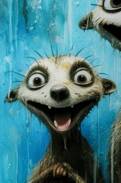 Glasbild Singing Meerkats 60x80cm