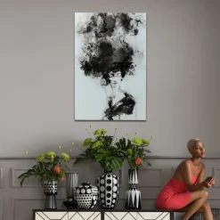 Glasbild Smokey Hair 100x150cm