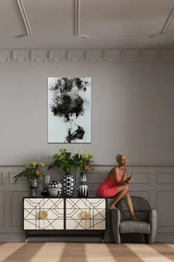 Glasbild Smokey Hair 100x150cm