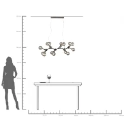 Hängeleuchte Atomic Balls Smoke 190cm