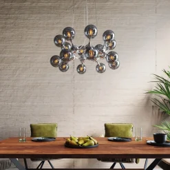 Hängeleuchte Atomic Balls Silber Ø74cm