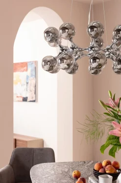 Hängeleuchte Atomic Balls Silber Ø74cm