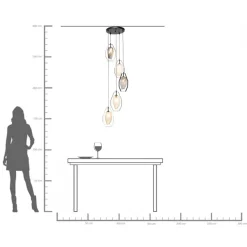 Hängeleuchte Diamond Fever Spiral Schwarz Ø42cm