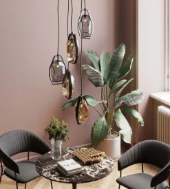 Hängeleuchte Diamond Fever Spiral Schwarz Ø42cm