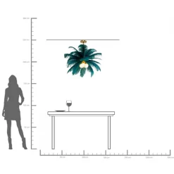 Hängeleuchte Feather Palm Grün Ø87cm