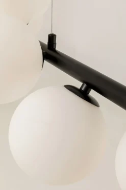Hängeleuchte Scala Balls Milky Schwarz 150cm