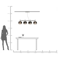 Hängeleuchte Smoke Goblet Quattro Ø25cm