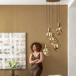 Hängeleuchte Supernova Amber Cinque Ø50cm