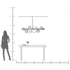Hängeleuchte Universe Schwarz 110cm