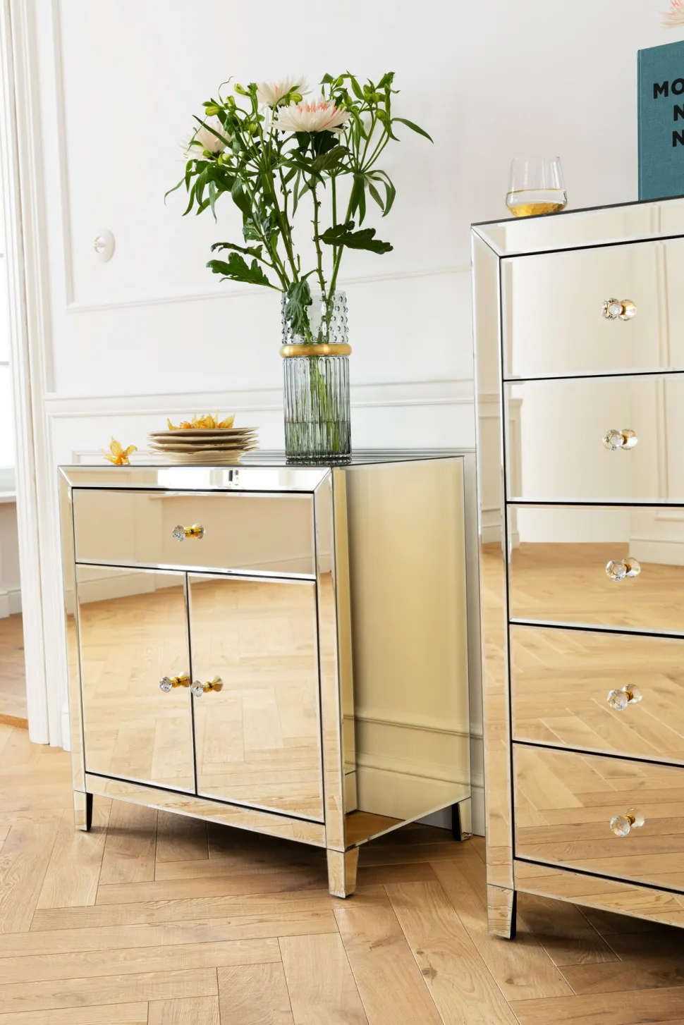 Hochkommode Luxury Pearl 5 Schübe