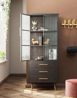 Hochschrank La Gomera 2 Türen 3 Schübe