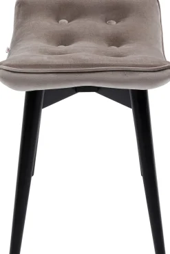 Hocker Black Vicky Velvet Grau 46x59cm