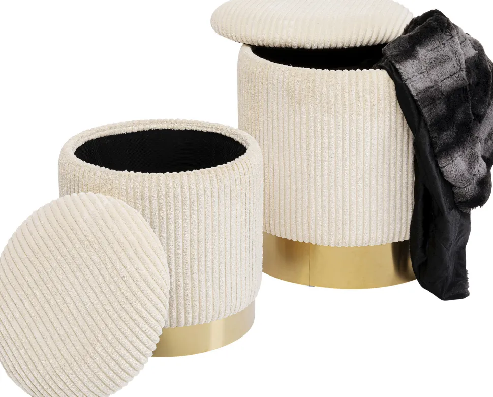 Hocker Cherry Storage Cord Creme (2/Set)