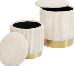 Hocker Cherry Storage Cord Creme (2/Set)