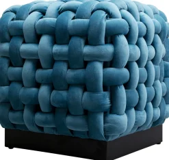 Hocker Weave Square Blau 47x47cm