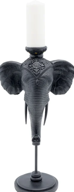 Kerzenständer Elephant Head Schwarz 49cm