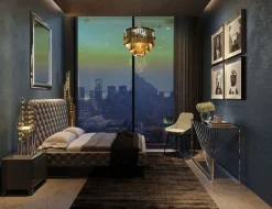 Kommode Klein Luxury Push 2 Schübe Grau