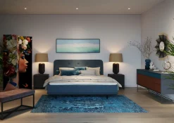 Kommode Klein Luxury Push 2 Schübe Grau