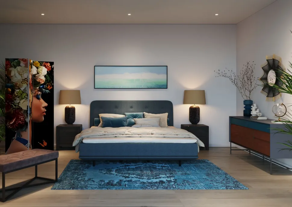 Kommode Klein Luxury Push 2 Schübe Grau