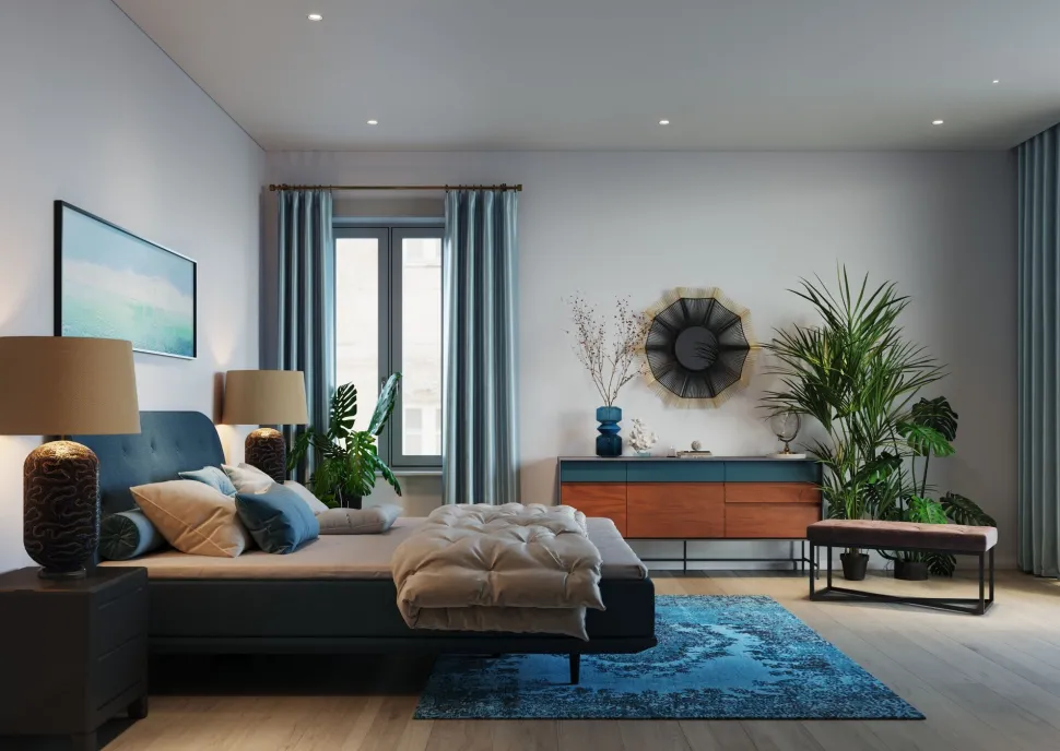 Kommode Klein Luxury Push 2 Schübe Grau