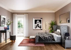 Kommode Klein Luxury Push 2 Schübe Grau