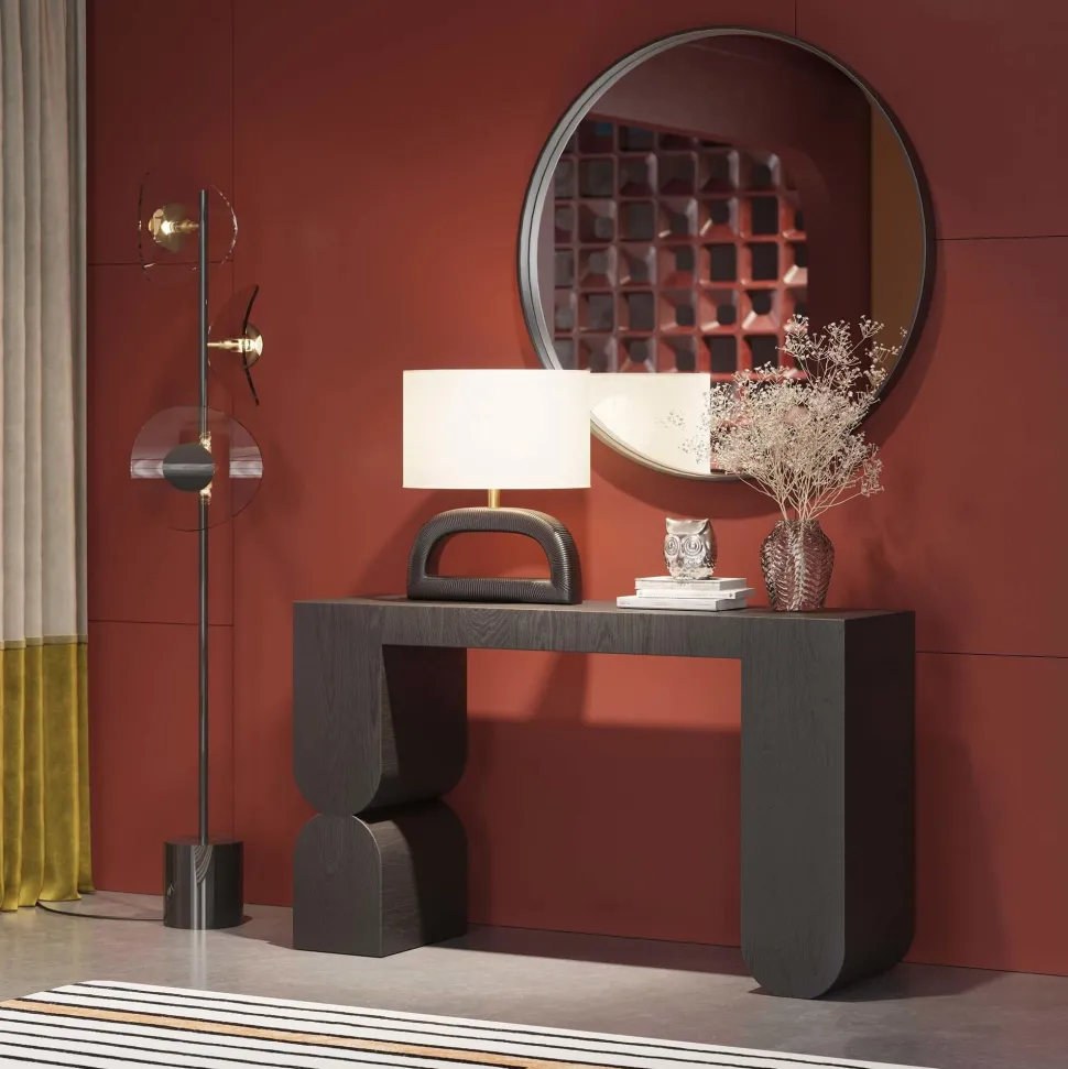 Konsole Curve Schwarz 120x76cm