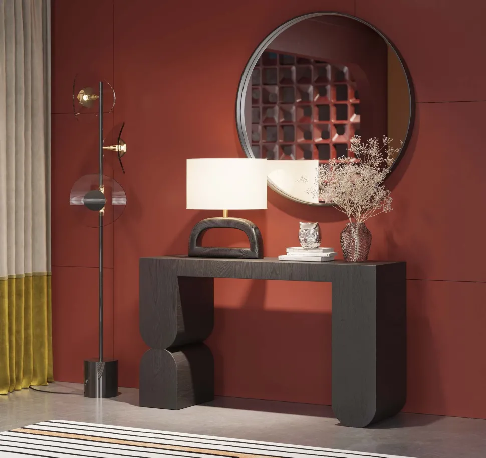 Konsole Curve Schwarz 120x76cm