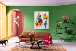 Leinwandbild Be Happy 150x120cm