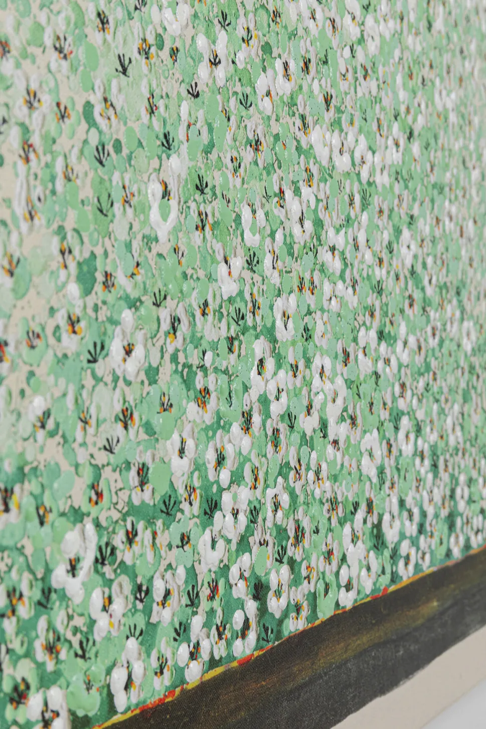 Leinwandbild Flower Boat Beige Grün 80x100cm