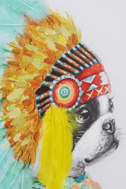 Leinwandbild Headdress Dog 80x80cm