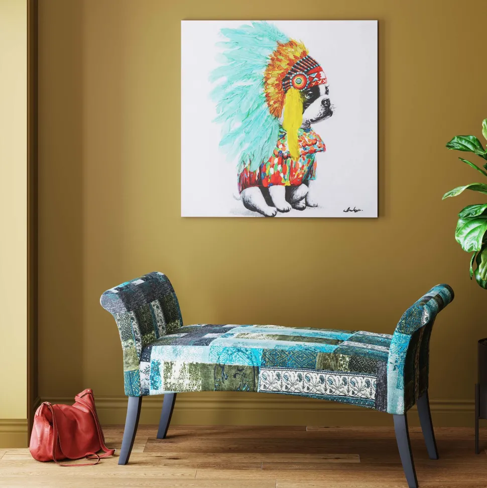 Leinwandbild Headdress Dog 80x80cm