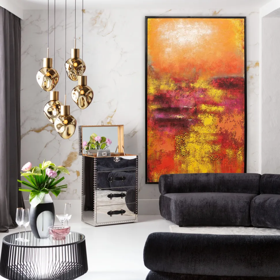 Leinwandbild Jardin Rot 125x215cm