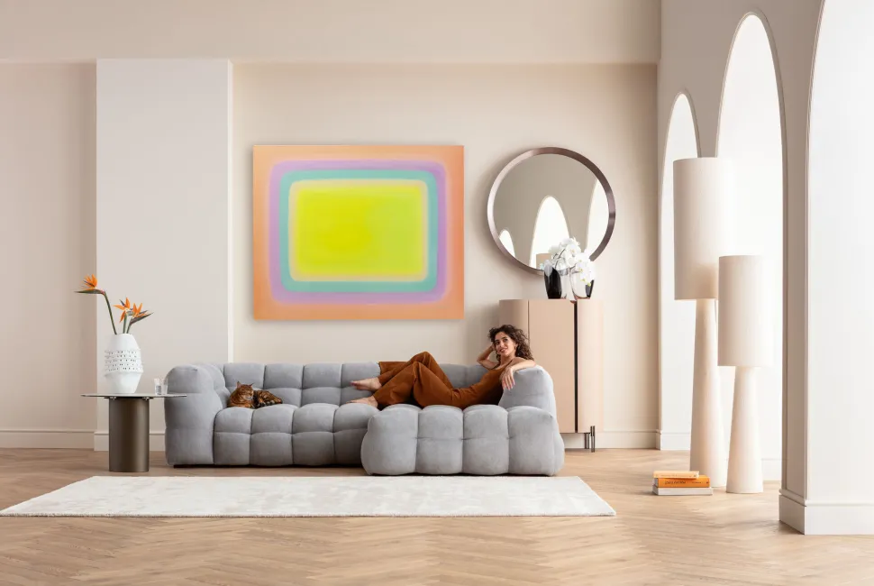 Leinwandbild Tendency Gelb 120x160cm