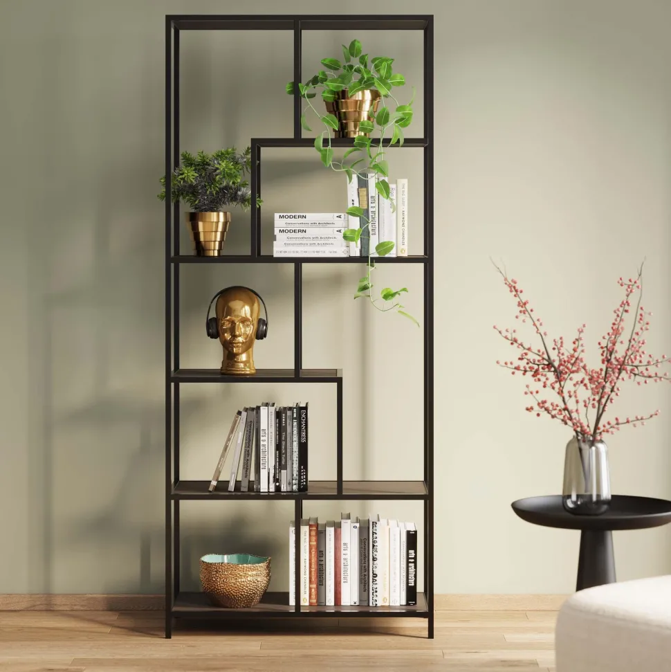 Regal Loftie Schwarz 77x185cm