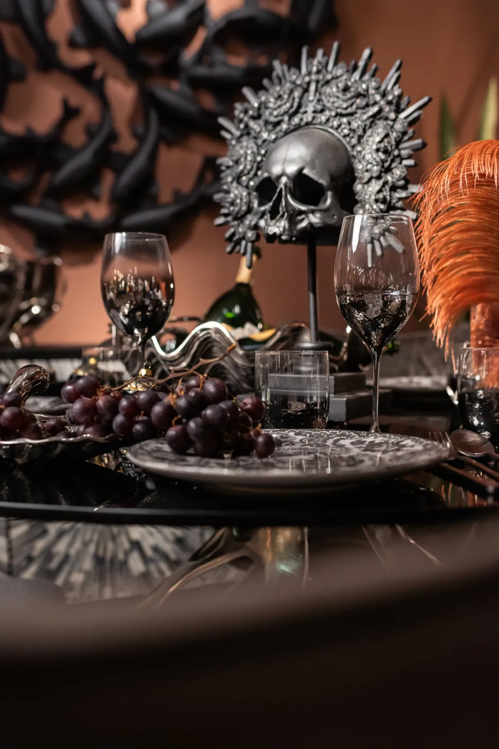 Rotweinglas Night Sky