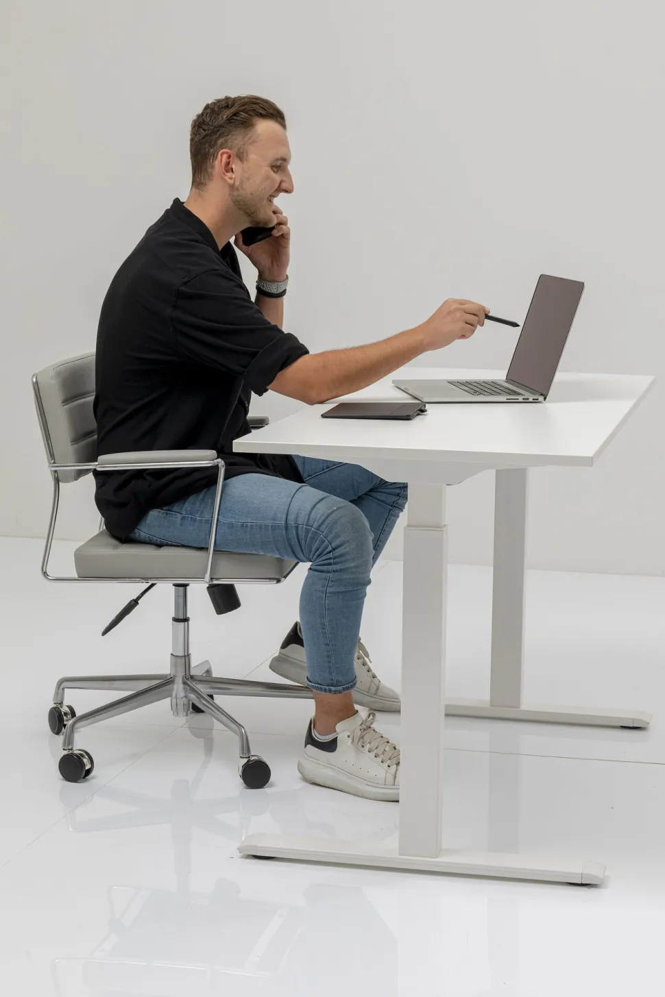 Schreibtisch Office Smart Weiß Weiß 160x80