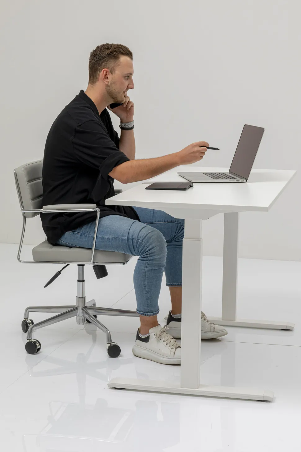 Schreibtisch Office Smart Weiß Weiß 160x80