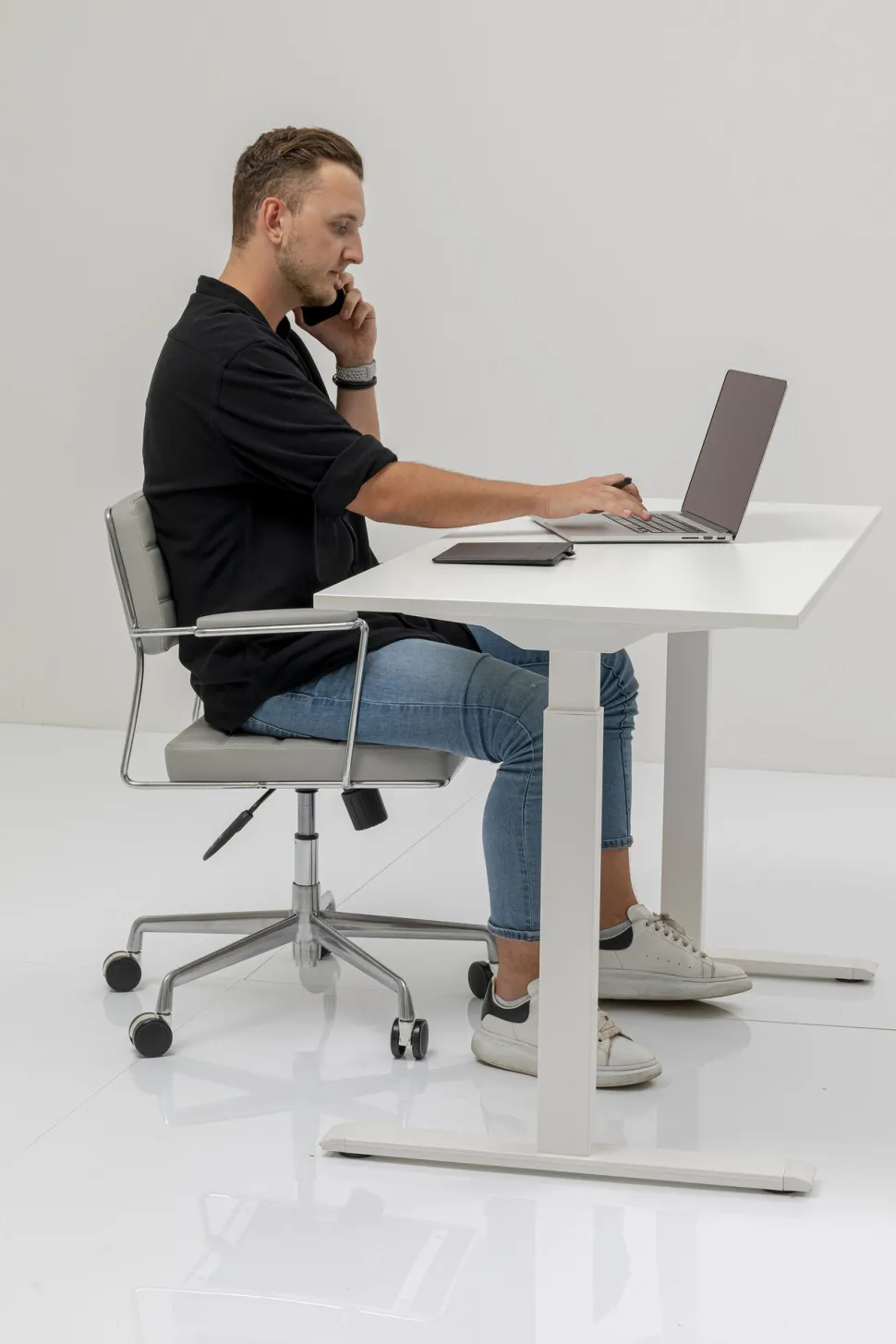 Schreibtisch Office Smart Weiß Weiß 160x80