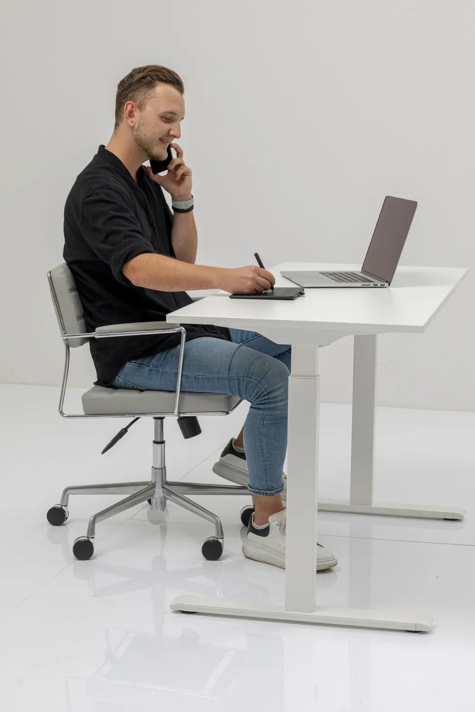 Schreibtisch Office Smart Weiß Weiß 140x70