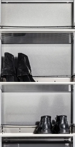 Schuhkipper Caruso 3-er silber/geflext