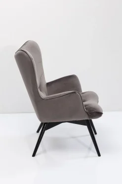 Sessel Black Vicky Velvet Grau