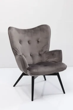 Sessel Black Vicky Velvet Grau