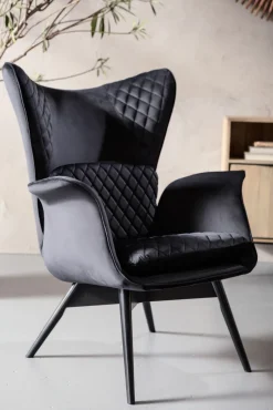 Sessel Tudor Velvet Schwarz