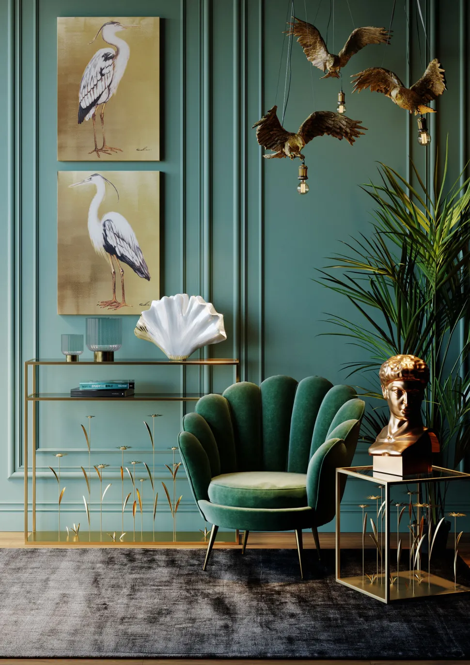 Sessel Water Lily Dunkelgrün