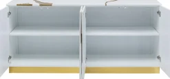 Sideboard Cracked Weiß Gold 165x80cm